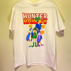 Hunter X Hunter Shirt Mens Large White Short Sleeve Graphic Anime Cartoon Logo